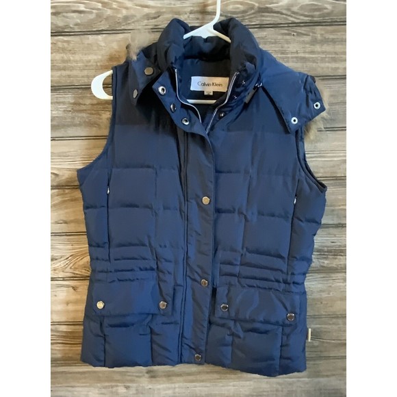 Calvin Klein Jackets & Blazers - Calvin Klein Puffer Vest With Fur Trimmed Detachable Hood, Women’s XS